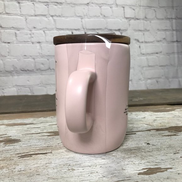 Rae Dunn Pink PEEP'S SAKE LL Mug w/ Wood Topper - Picture 9 of 10
